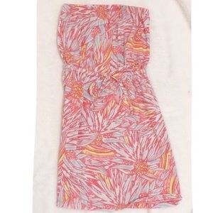 Strapless Pink Floral Dress